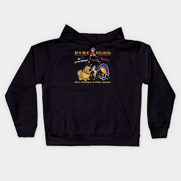 Home For The Holidays Kids Hoodie by Alema Art